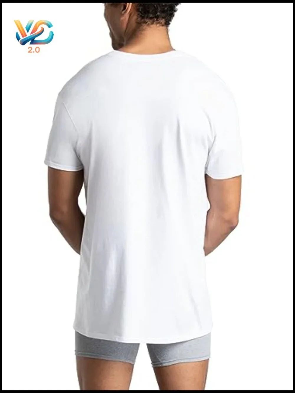 Men's Moisture Wicking V-Neck Undershirts 6-Pack Tag Free Short Sleeve